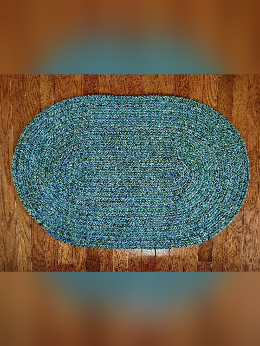 Virgin Wool Handwoven Oval Braided Double Sided Rug 2'x3' New